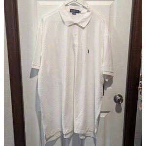 U.S. Polo Assn White Polo SS Shirt Cotton Performance Preppy Old Money New 3XL